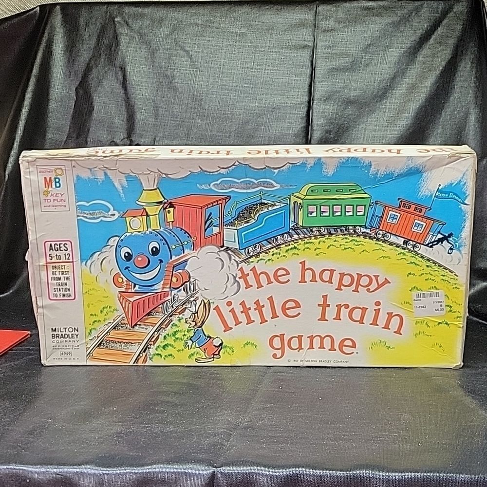 HAPPY LITTLE TRAIN Children's Board Game Vintage Milton Bradley 1957